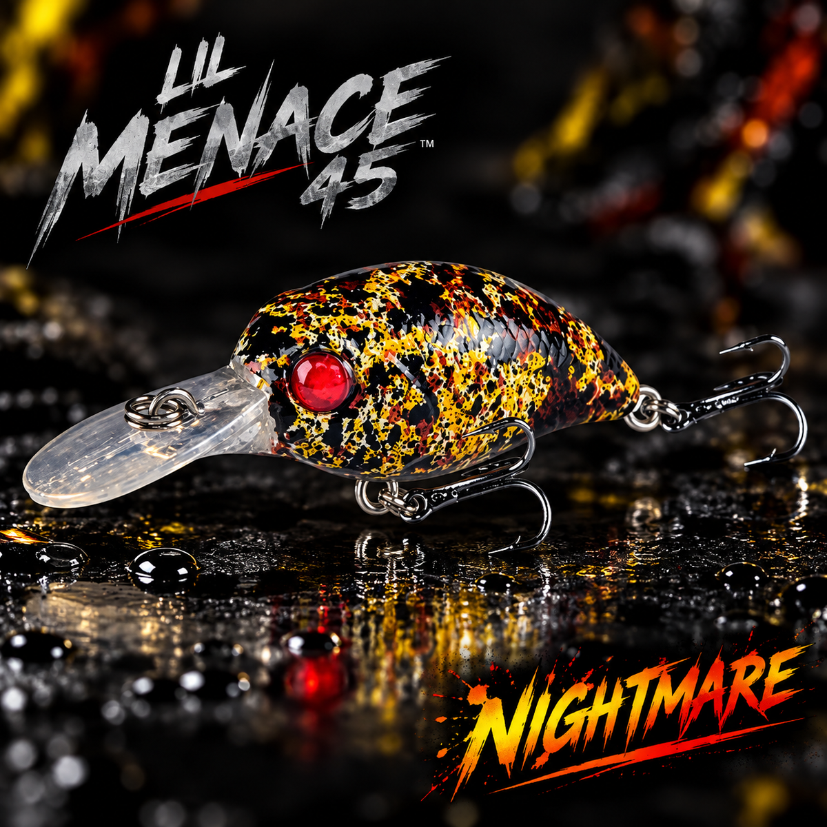 Lil MENACE 45 - 45mm 3g Floating Crankbait Twitch Fishing Lure - Hand Painted w/ Steel Balls