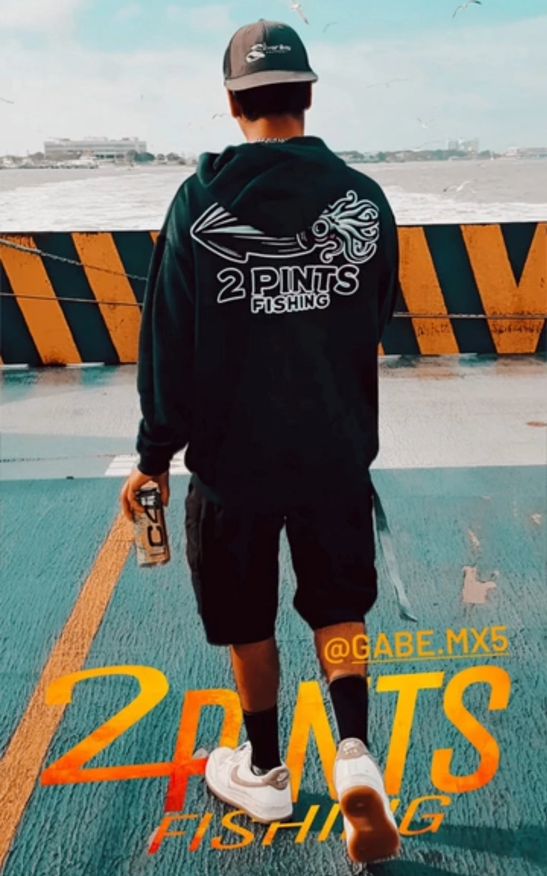 Glow in the Dark Big Squid Heavyweight Winter Hoodie. 50/50 Performance Cotton Blend, Hand Pressed in Texas