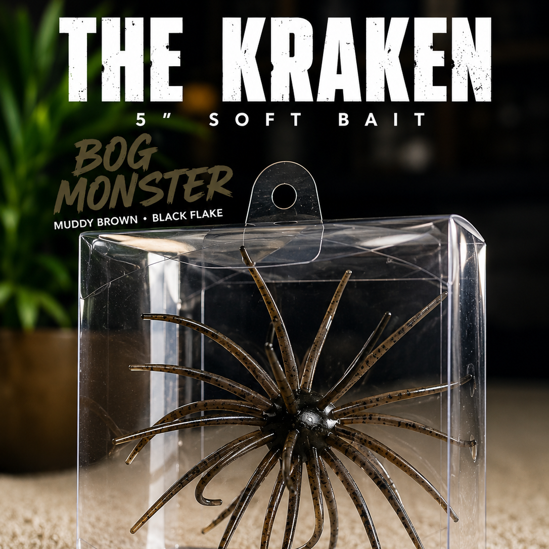 The KRAKEN - 5" Trophy fish Urchin Soft Bait - Tentacle Swim Bait Fishing Lure w/ Box for Freshwater Saltwater Bass Redfish Drumfish Trout Catfish Pike Snook