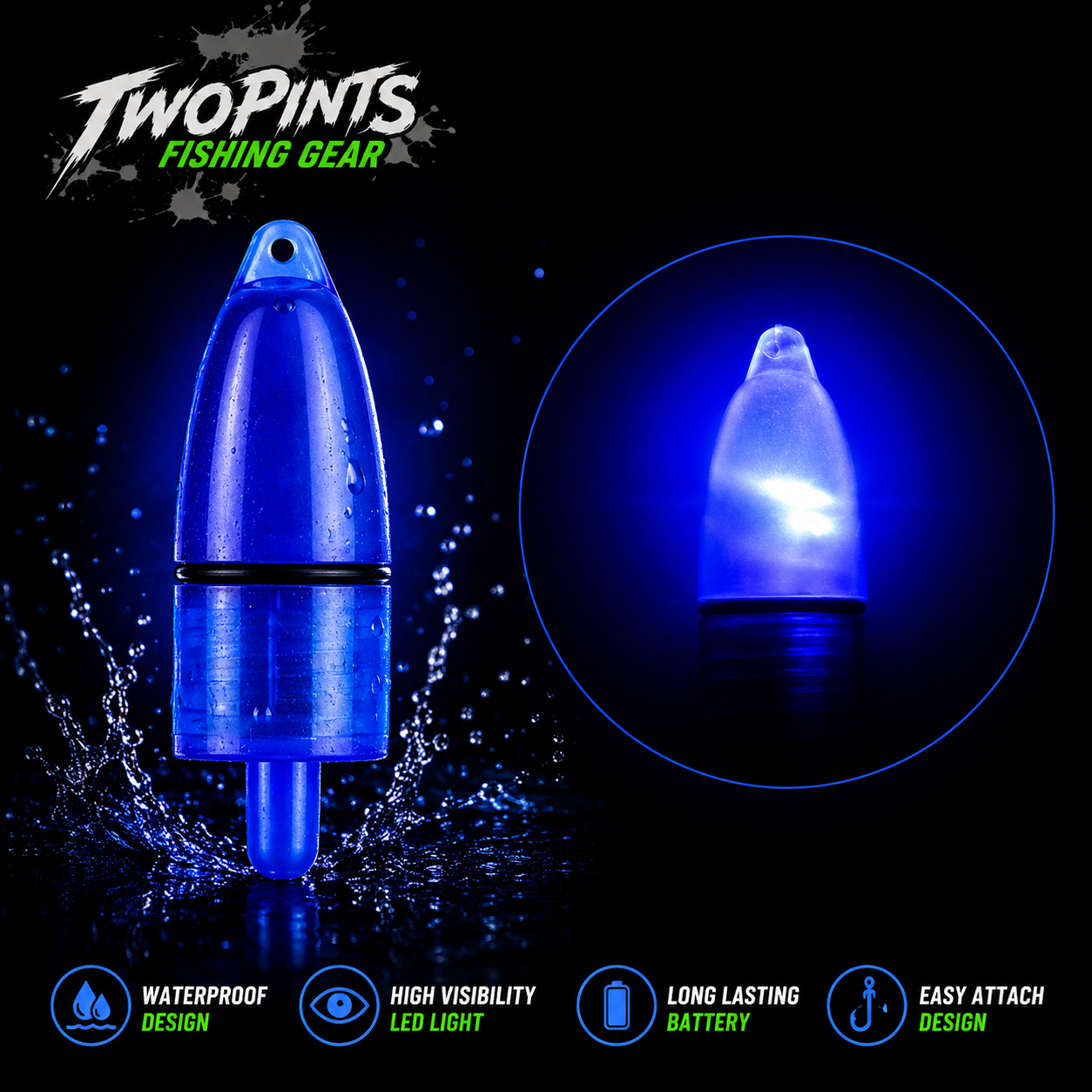 5 Pack LED Lights for Fishing Pole + Bite Bell - Bite Alarm Light & Clip on Bells