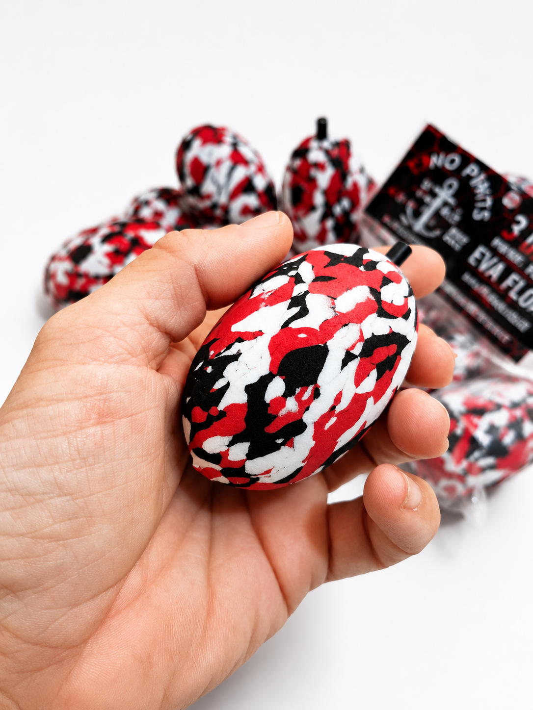 2 Pints Fishing™ 3” EVA Fatty Foam Float – Exclusive Red Camo (2 Pack or Bulk 10 Pack)