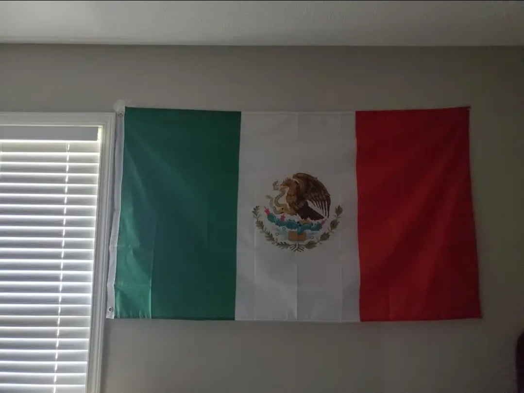 Authentic Mexico Flag – 3x5 Feet | Premium 100D Polyester | Double-Stitched Edges | Brass Grommets for Easy Hanging