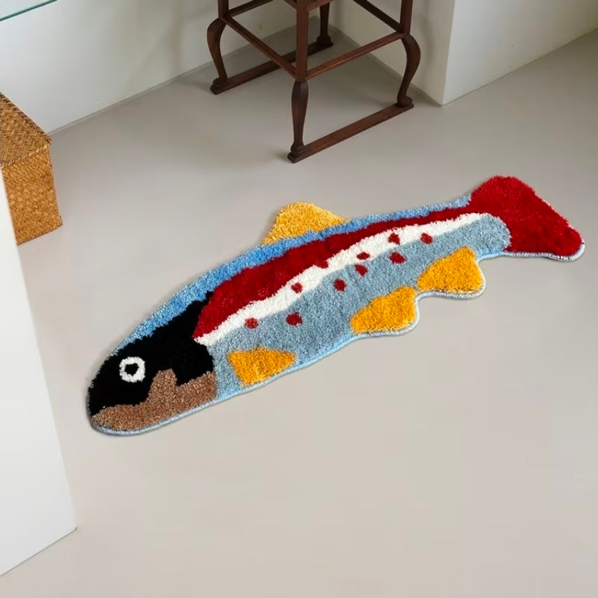 Trout Fishing Rug 15in x 35in