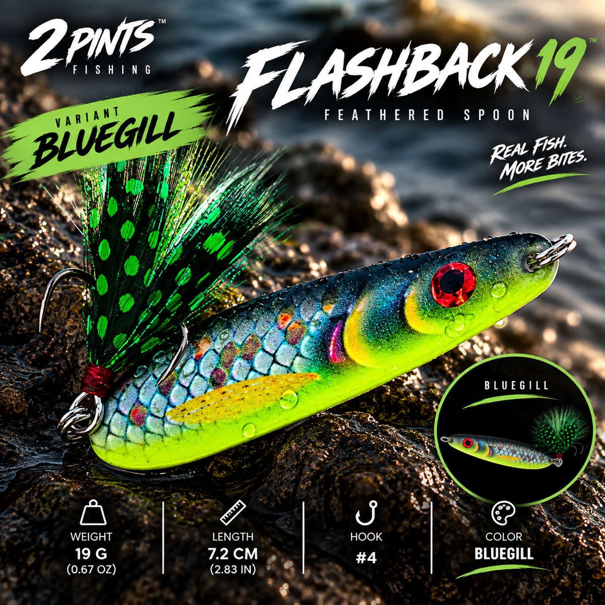 FLASHBACK 19 - 19g Feathered Treble Spool Lure - PRO Series