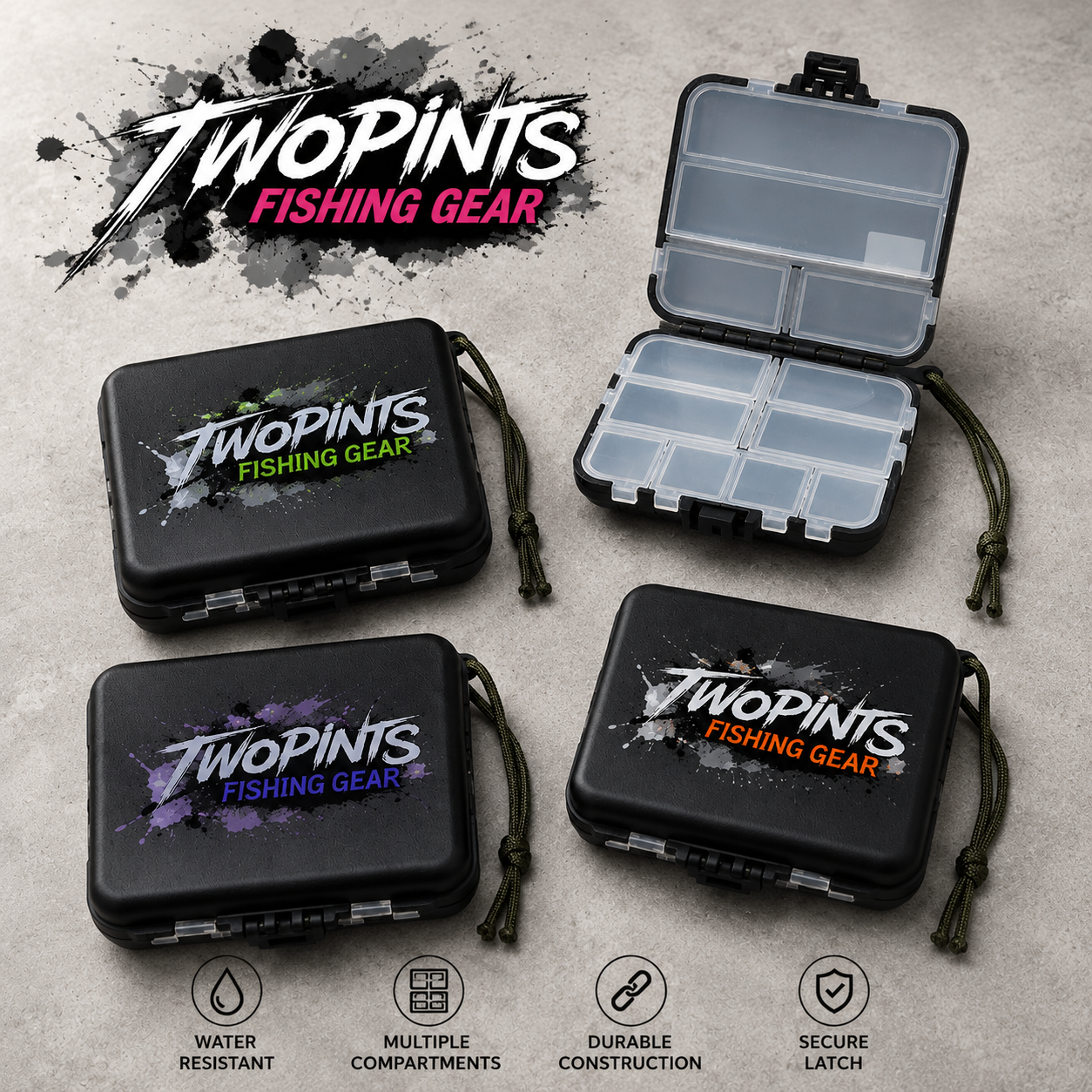 Small Fishing Tackle Box 4.7in x 3.7in