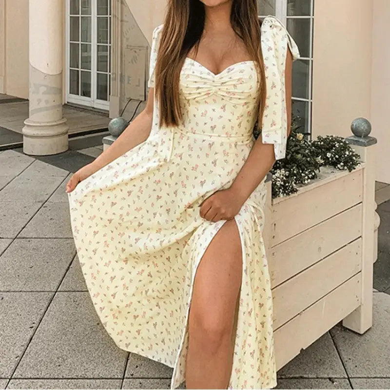 Floral Strapless Beach Dress